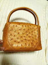 Toto New York Gorgeous Genuine Ostrich Leather Handbag Purse W/crossbody Strap