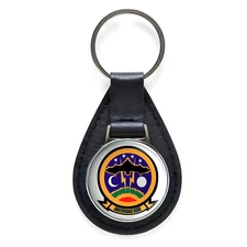 VX-9 'Vampires' Black Leather Keychain Silver Keyring Military Gift