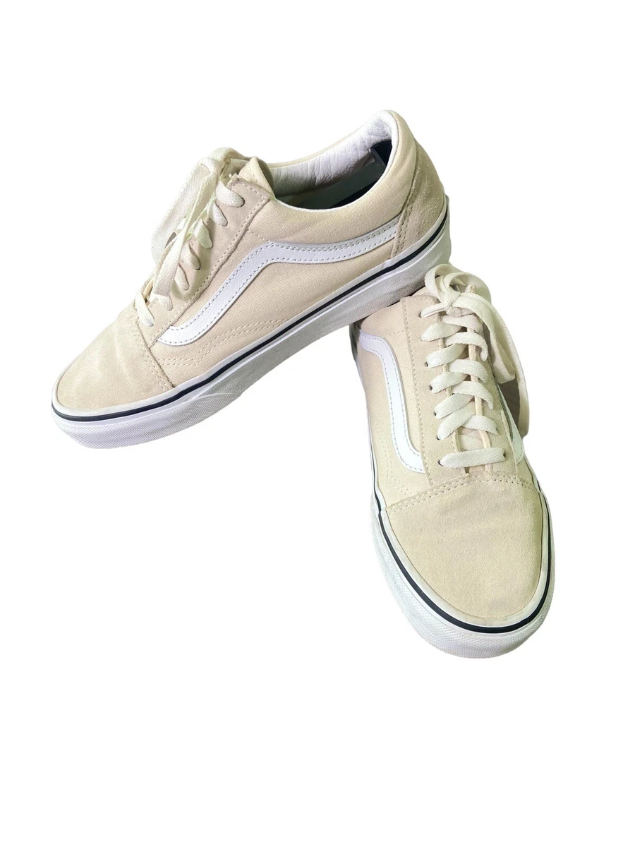 Vans Off The Wall Womens Size 7.5 Mens 6 Cream Color Low Top Lace