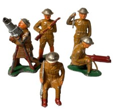 Vintage WWI Barclay Metal Toy Soldiers U.S. Infantry Anti Aircraft, Machine Gun