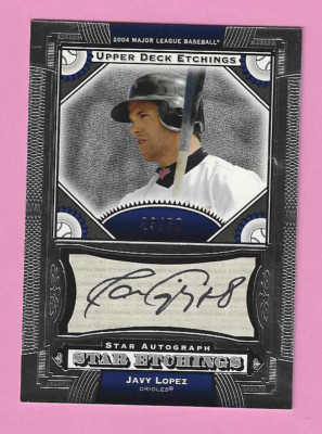 2004 Upper Deck Etchings Star Etchings Autograph #JL Javy Lopez - serial #23/50