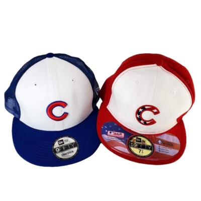 Chicago Cubs 4th July Cap 7 3/8 Hat 59Fifty New Era Red Blue Cool