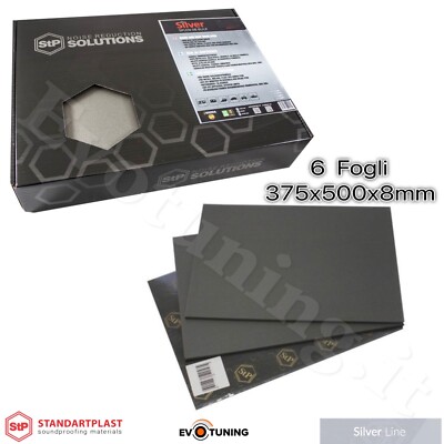 6 STP SILVER SPLEN08 Dämmmatte Wärme Schalldämmung Auto 375X500x8mm