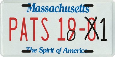 New York Giants Super Bowl XLII Upset Massachusetts License Plate
