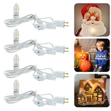 4 Pack Chainable Accessory Cord with C7 LED Light Bulb 6 Ft Indoor Blow Mold ...