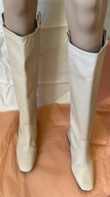 Beautiful Leather Boots LEQARANT Woman, Beige, IT 40 US 9 UK 7 Leather Boots