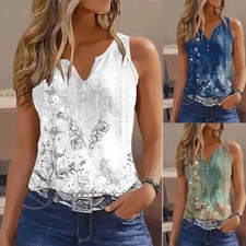 Womens Tank Tops Summer Sleeveless Cami Blouse Ladies Vest T Shirt Casual