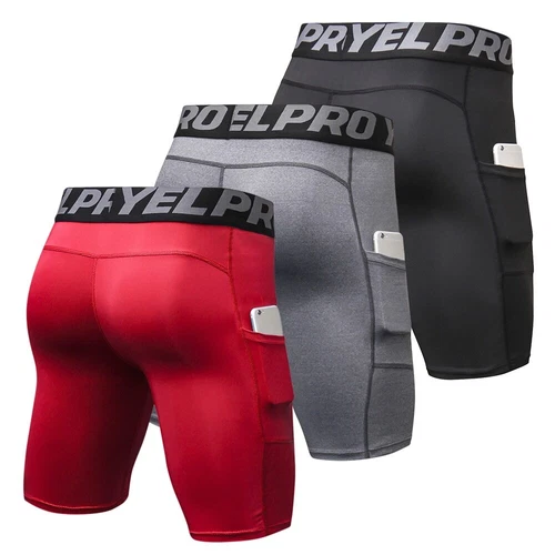 3 Pack Men Compression Shorts Active Workout Underwear with Pocket Shorts - Bild 23 von 34