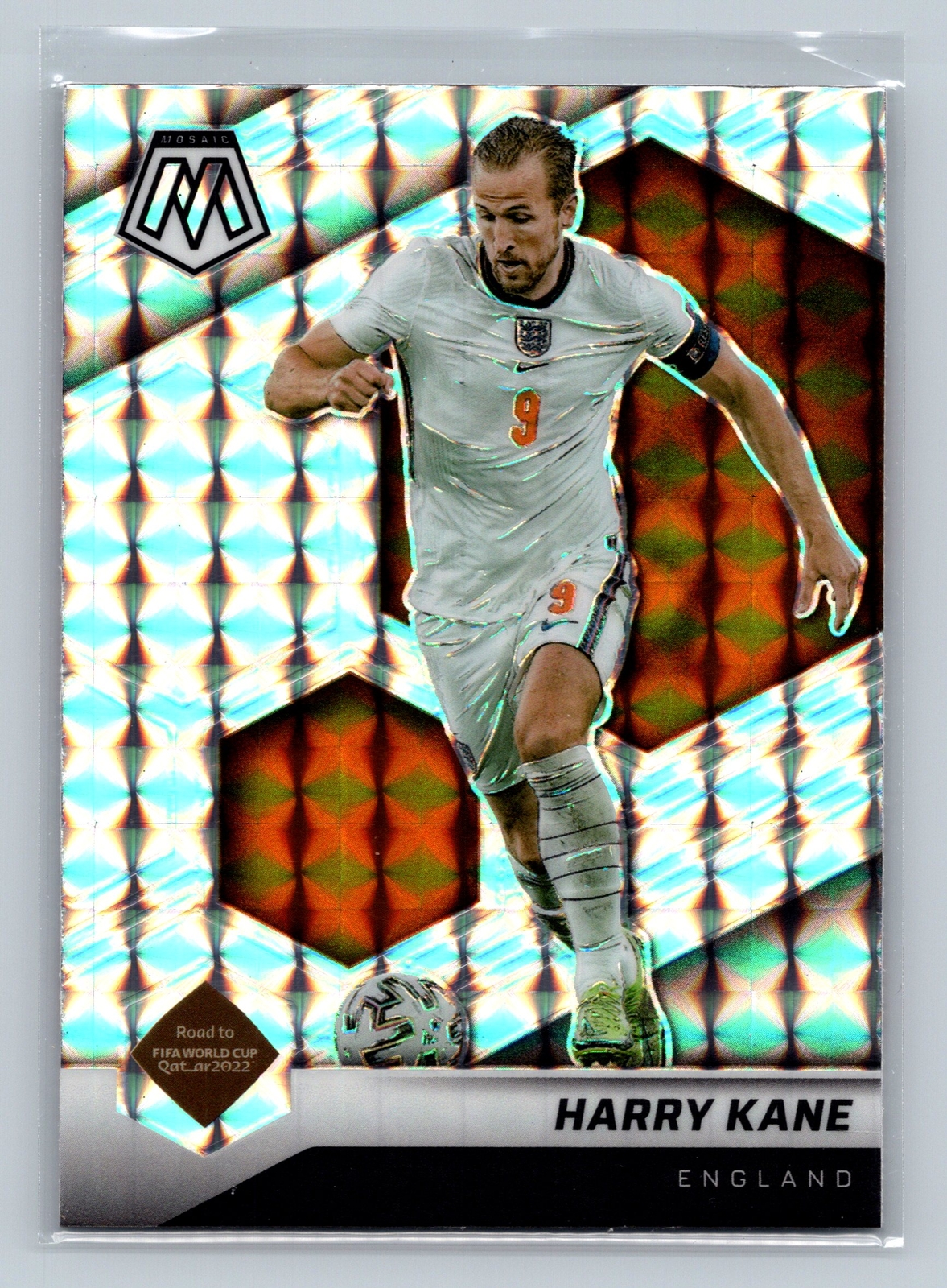2022 Panini Mosaic FIFA World Cup RTQ #35 Harry Kane Mosaic Silver Mosaic