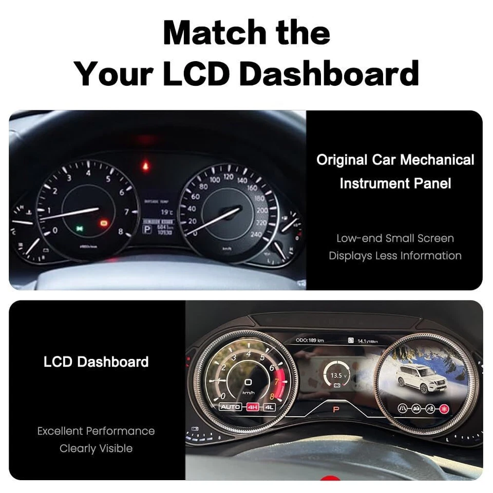 LCD Digital Cluster Speedometer Instrument Upgrage for Nissan Armada Y62 2012-23 - Image 4 of 4