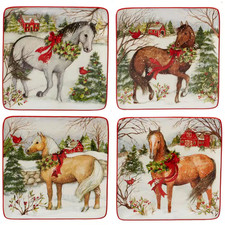 Christmas on the Farm by Susan Winget 8.5 In. Dessert Plate Set of 4 