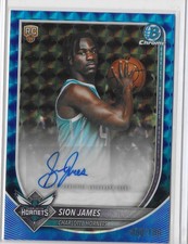 Sion James 2025 Bowman Blue Geometric Refractor Chrome Auto RC /150 (KH2)