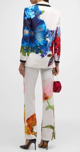$595 Alice+Olivia Denny Floral Tailored Single-Breasted Blazer Jacket Size 6 - Picture 7 of 14