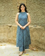 Women's Sleeveless Kurta Palazzo Set Indian Bollywood Casual Wear Kurti Cord Set