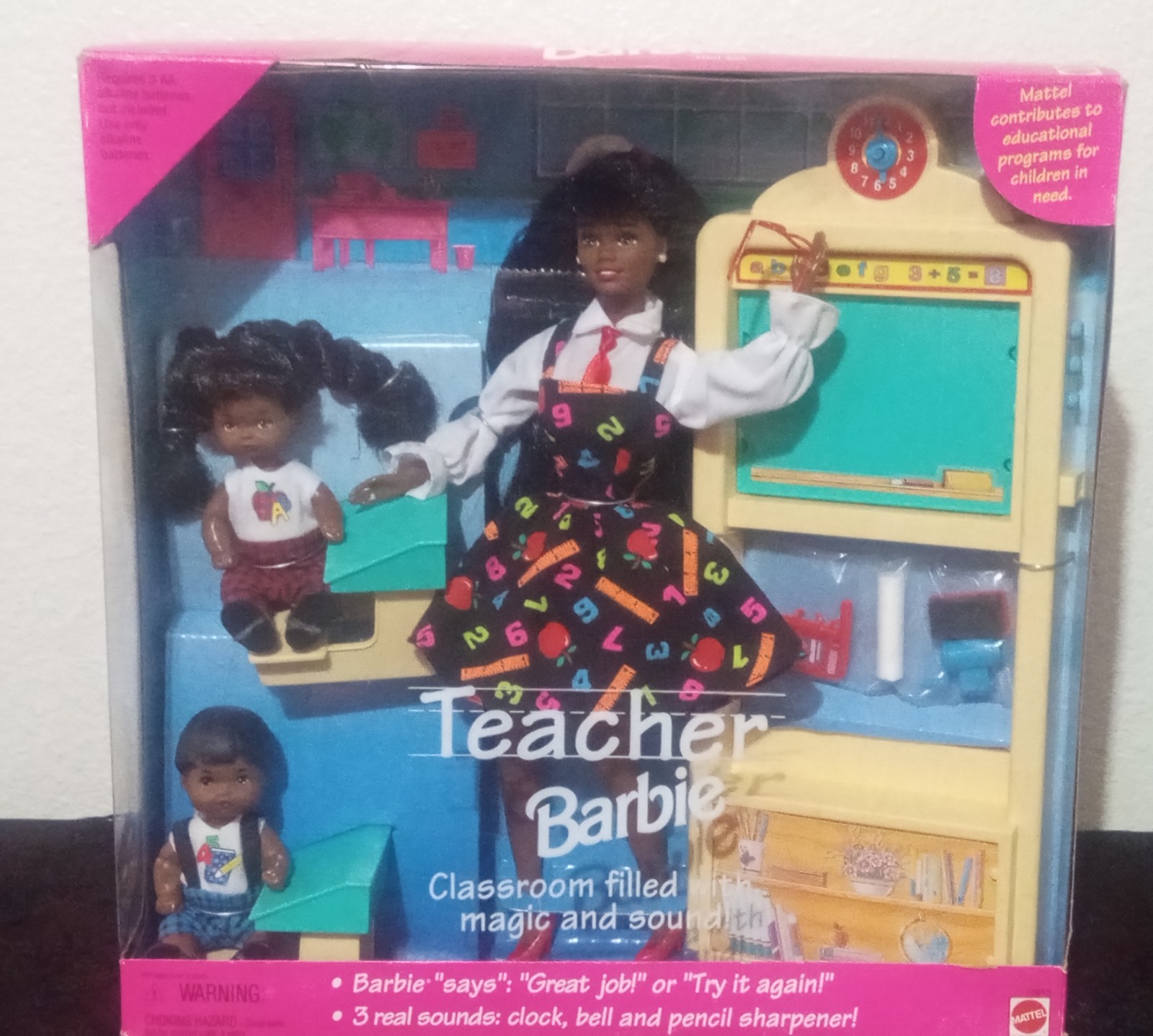 Vintage 1995 Mattel Teacher Barbie Doll Set-African American