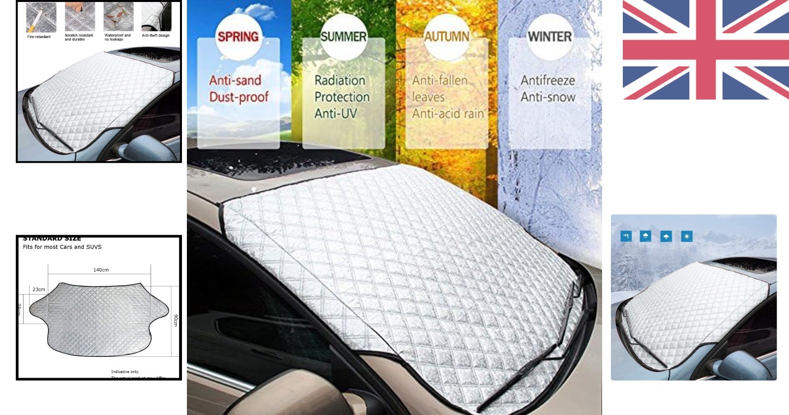 Universal Heavy Duty Windscreen Cover 140x90cm - Protect Against All Elements