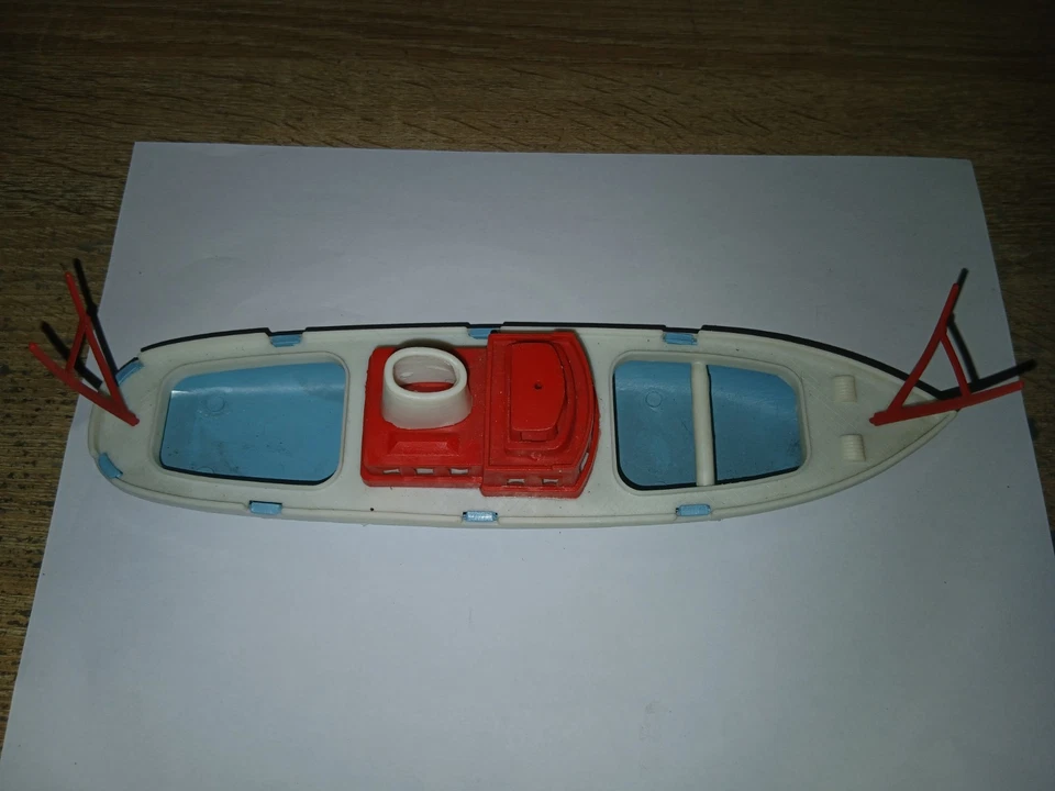 Jouet Ancien De Bazar W.Germany Bateau Chalutier Voilier Plastique W.Germany - Photo 4/4