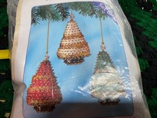 Sunrise Craft  Hobby Sequin Ornament Kit Trim-A-Tree set of 6 ornaments kit new