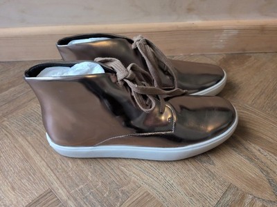 CARRANO Metallic Bronze-Gold Schnür Sneaker Stiefeletten, UK Gr. 5, NEU