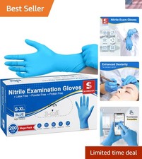 Large Medical-Grade Nitrile Exam Gloves - 200 Pack for Safe Cooking  Cleaning