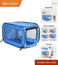 Portable 32.5" Collapsible Pet Crate for Travel - Perfect for Dogs  Cats