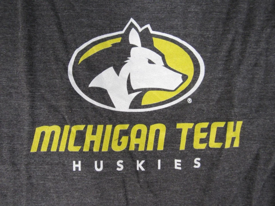 New -Minor Flaw- Michigan Tech Huskies Mens Size XL XLarge Gray Shirt - Image 3 of 4