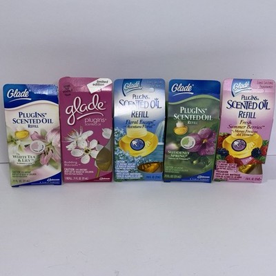 Vintage Lot Of 5 Glade Plugins Scented Oil Refills NEW Discontinued Scents!
