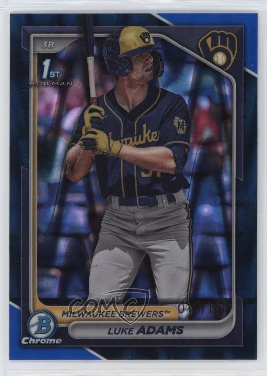 2024 Bowman Chrome Prospects Blue RayWave Refractor /150 Luke Adams #BCP-50 11ht