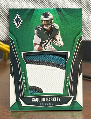 Panini 2025 Phoenix Saquon Barkley Eagles Pandora Patch Green MEM #PAP-SBY /99