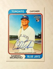 Gabriel Moreno 2023 Topps Heritage RC AUTO Real One AUTOGRAPH Blue Jays Raw O6
