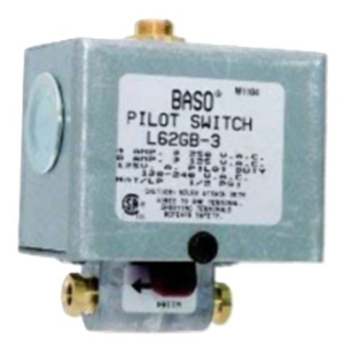 Baso Johnson Controls L62GB-3C SPST Manual Reset Pilot Switch w/100% Shutoff