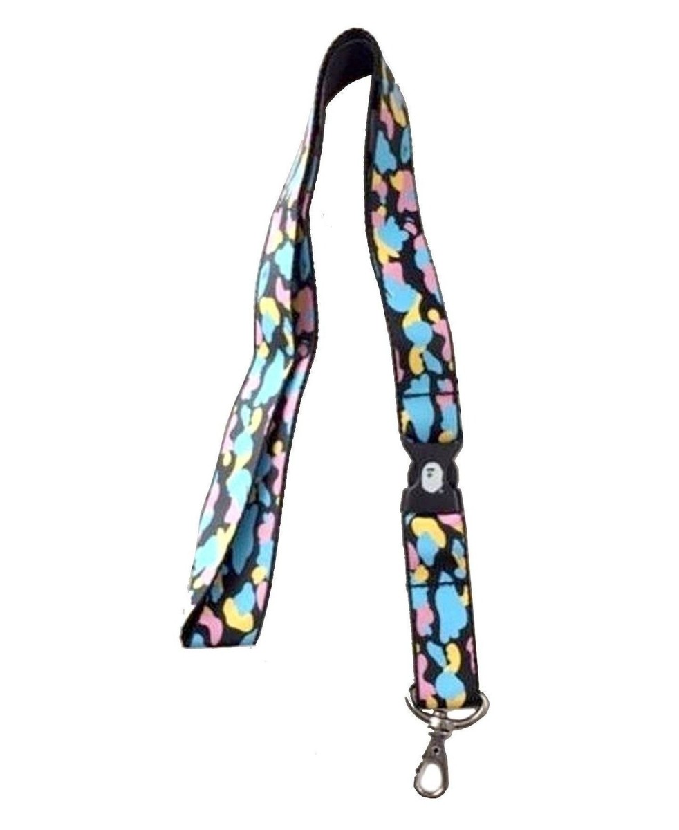 BAPE Lanyard Cotton Candy Camo Neck Strap Necklace Key Chain | eBay