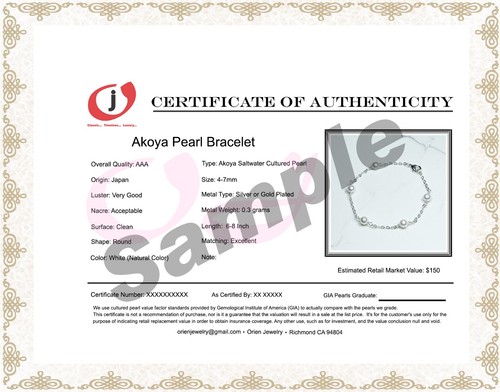 White Akoya Pearl Bracelet for Women AAA Graded Japanese Pearl link bracelet - Picture 4 of 8