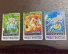 Venusaur Charizard Blastoise Prism No.003 006 009 Vintage Pokemon Carddass 1997