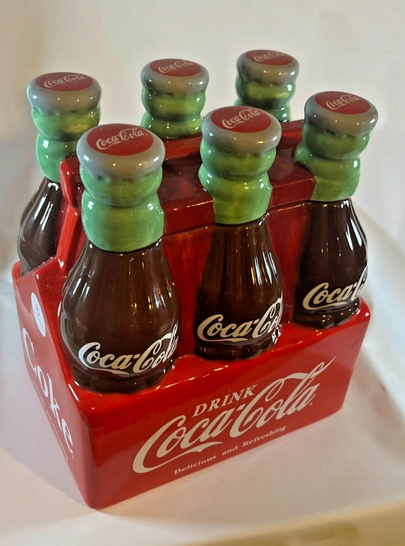 NEW Coca-Cola 6-Pack Bottles Durastone 3D Snack / Cookie Jar by Gibson