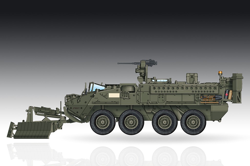 Trumpeter 07427 M1132 STRYKER ENGINEER SQUAD VEHICLE W/SMP & AMP 1/72 Model Kit