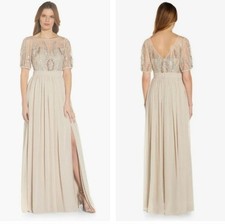 NEW Adrianna Papell Formal Dress Size 4 Sequin Chiffon Mother Bride Evening Gown
