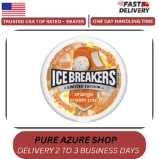 8 Pack - Ice Breakers Orange Cream Pop Sugar Free Mints Limited Edition 1.5oz