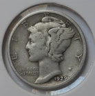 1929-d . Mercury Dime . F. Fine . Original Old Silver Dime