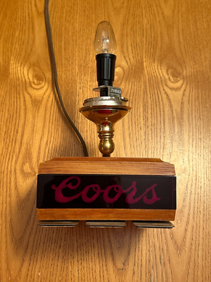 Vintage Coors Beer Globe Lamp Light with Digital Clock + Extra