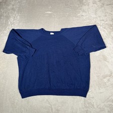 Vintage Fruit Of The Loom Sweatshirt Mens Medium Blue Raglan Blank Crewneck