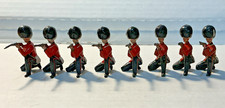 8 Vintage Britains Era British Guards Kneeling Firing Lead Hollowcast Soldiers