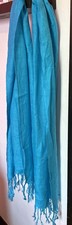 Beautiful 100 Pashmina Cashmere Scarf Blue Teal  Made in Nepal 26x58