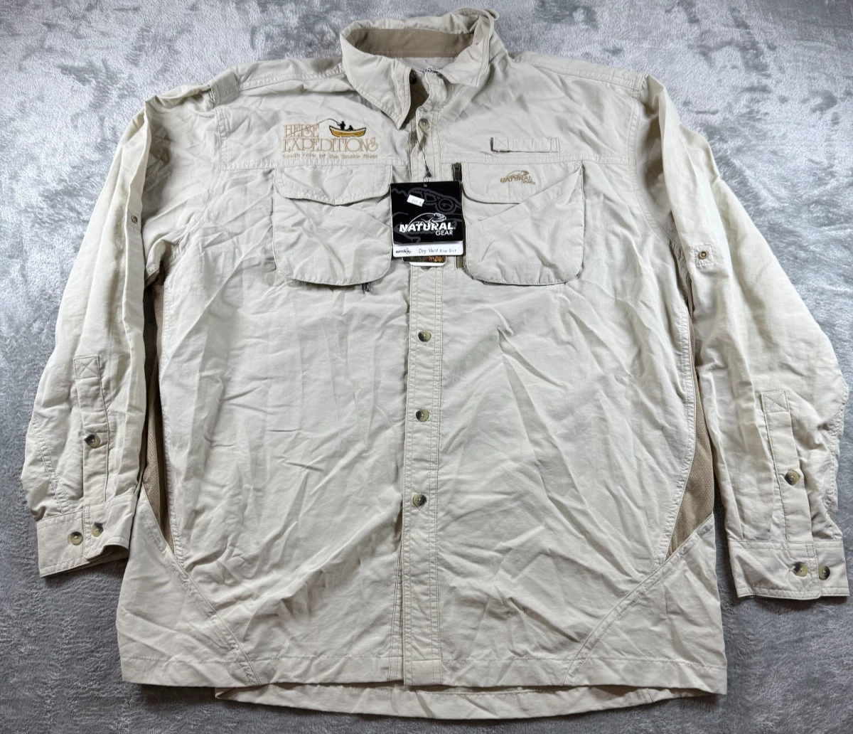 👕 Natural Gear Dry Vent River Shirt XL Sandstone NWT Heise Expeditions
