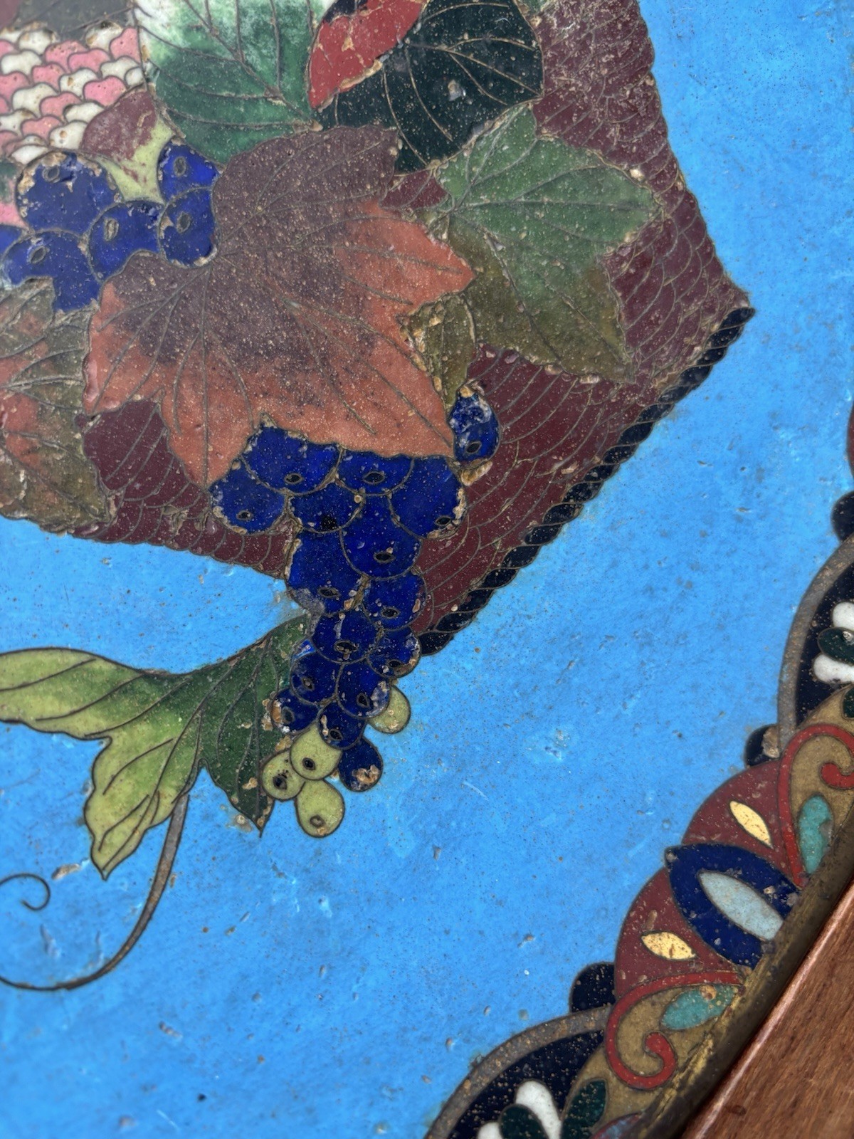 Bird Cherry Blossomed Enamel Dish Japan Meiji Antique Enamel Japan