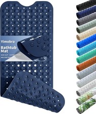 Non Slip Bathtub Mat 40 x 16 Inch, Extra Long Shower Mat with Drain Holes, Machi