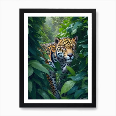 Jaguar in Monteverde Nebelwald Gerahmtes Wandbild Poster Leinwanddruck Bild
