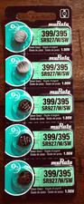 399/395 MURATA 5PK 1.55V SILVER OXIDE GOOD EXP 10/32 SR927 395 SR57 FREE SHIP