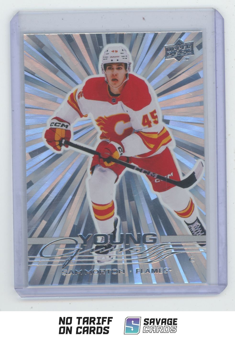 2025-26 Upper Deck Young Guns Outburst Sam Morton #215 Calgary Flames