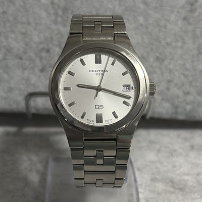 Certina DS Quartz Date Silver Dial Stainless Steel Bracelet 100m Wristwatch